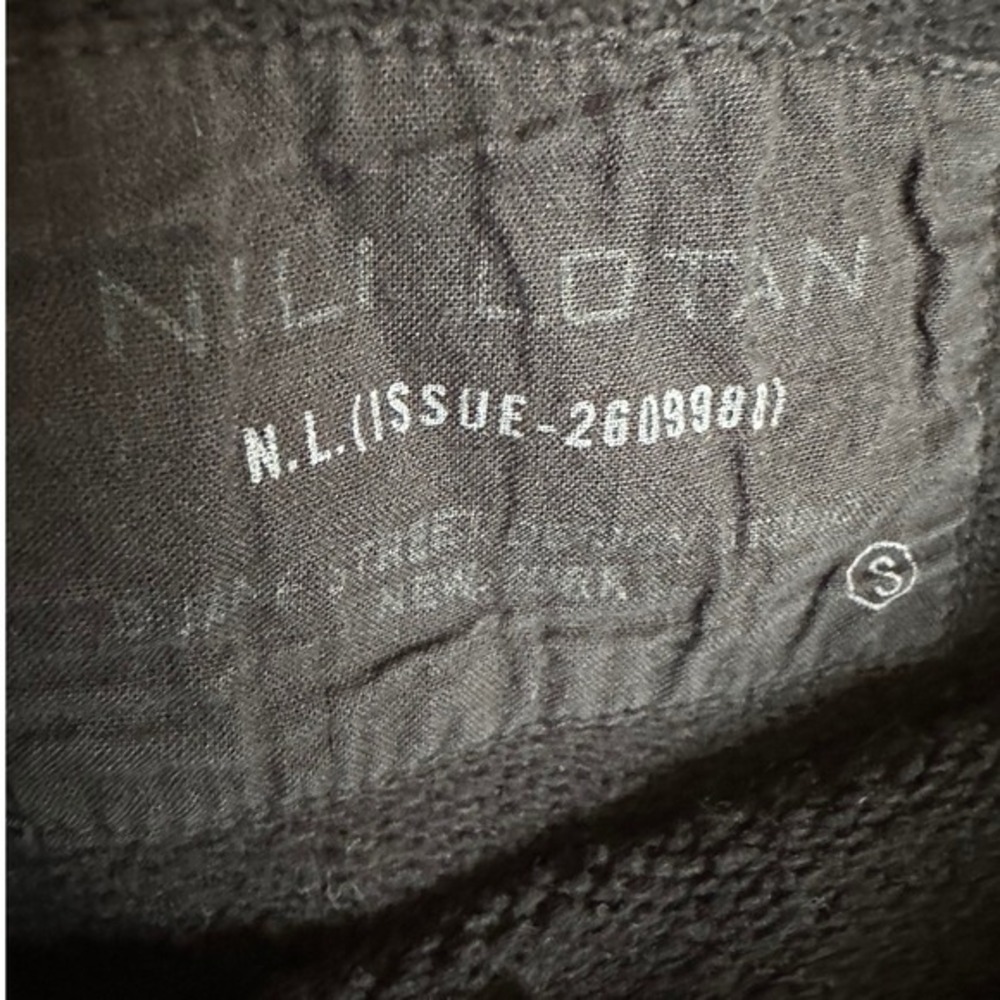 Nili Lotan Black Callie Distressed Crewneck Sweatshirt Fleece Small Made in USA - Picture 2 of 7